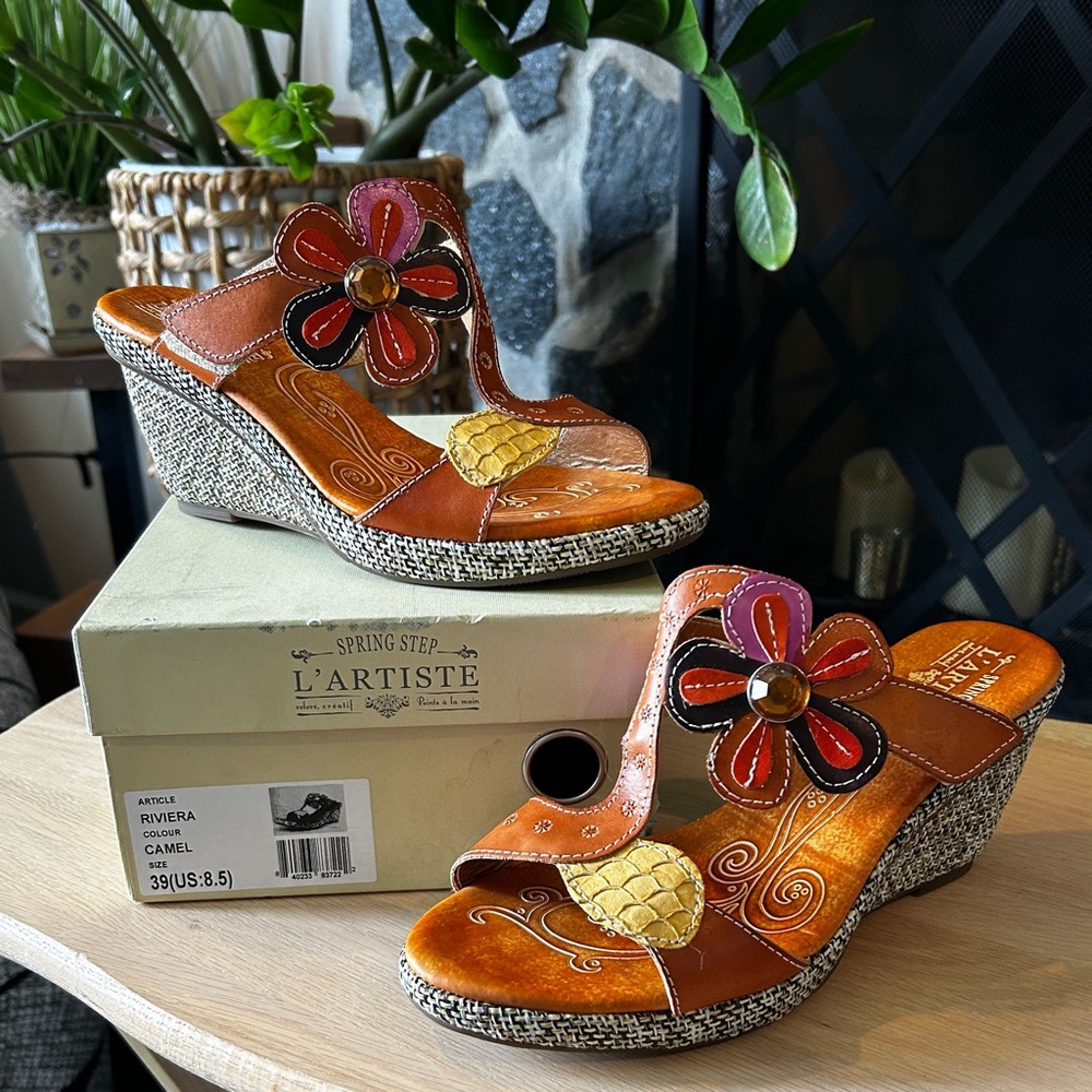 New L'ATISTE Riviera Women's Wedge Sandals Size 8.5 - Picture 3 of 15